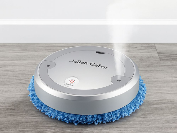 Automatický bezdrôtový elektrický čistiaci mop robot, strieborný