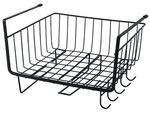 Metal basket under cabinet top 5 hooks paper holder