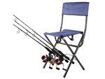 Fishing chair backrest with rod holder