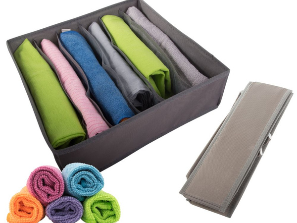 Organizér na podprsenku 6 přihrádek do šatní zásuvky šedý