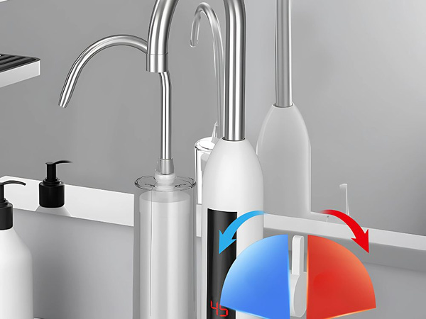 Průtokový ohřívač vody 3000w s filtračním kohoutkem lcd kuchyňská baterie