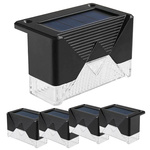 Luces solares 4 pcs led jardín para escaleras terraza valla sensor crepuscular