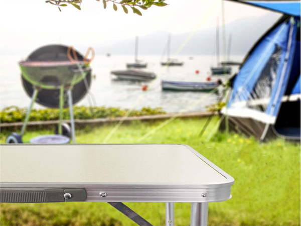 Folding travel table camping garden table large 180x60 suitcase