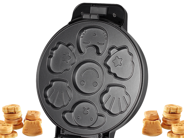 Electric waffle maker for waffles and cookies, moulds with various designs, 1200W