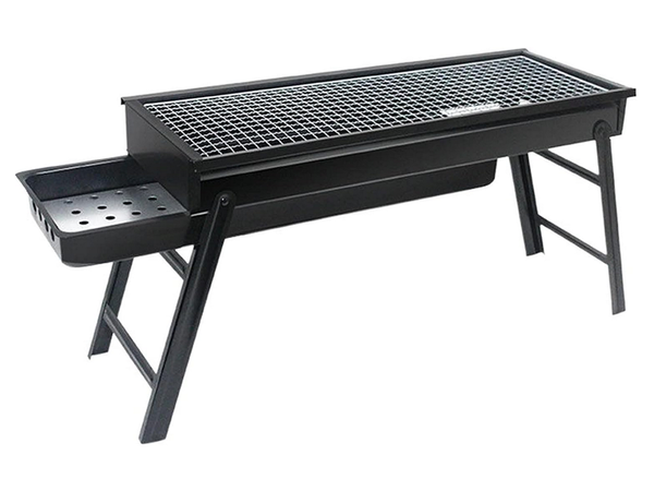 Cestovný gril prenosný skladací kufor na drevené uhlie kempingový bbq veľký