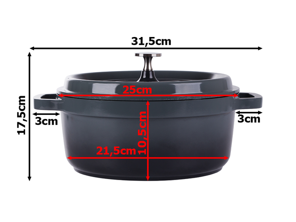 Casserole plateau de cuisson couvercle 4l induction aluminium