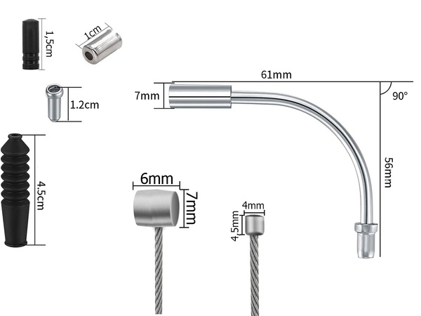 Pilns komplekts kabeļu kabeļu bremžu uzmavas pārnesumkārbas pārnesumu galu uzmavas uzmavas vāki