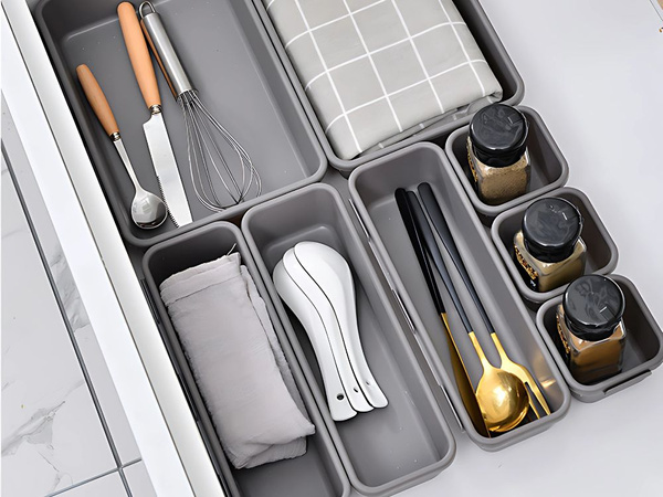 Set organizador 8pc bandejas baratijas cajoneras de plástico