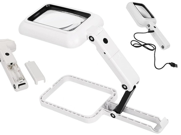 Jeweller's desk magnifier large 3x 18 led foldable