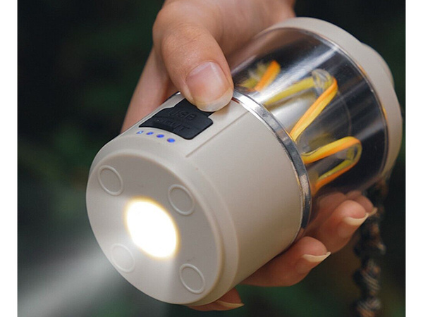 Linterna led recargable para camping powerbank usb camping