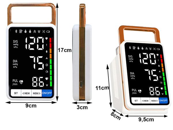 Upper arm blood pressure monitor readable ecan arrhythmia blood pressure monitor