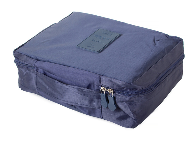 Make-up bag travel organiser navy blue