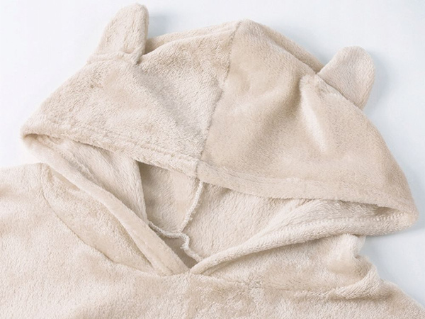 Silta sieviešu pidžama divdaļīga ar kapuci, mīksts plīšs, īss l