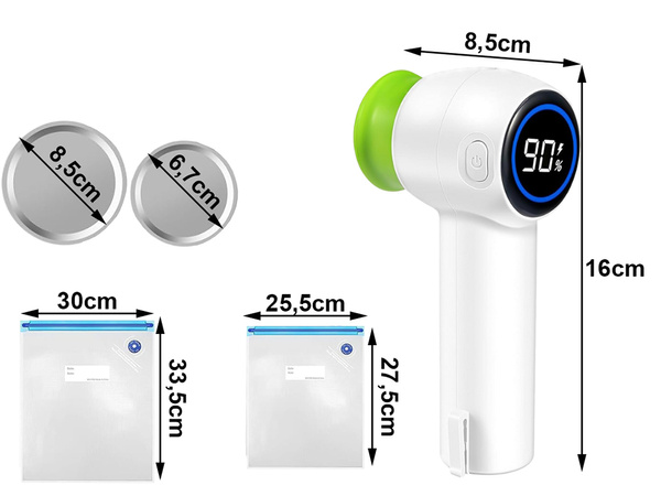 Pompă de vid alimentar pentru pungi de vid borcane electrice + pungi