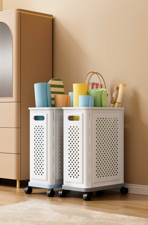 Wäschekorb auf rollen für wäsche, spielzeug und zur aufbewahrung, geräumig
