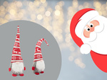 Christmas ghost серый гном с елочной бородой 48 см мягкий