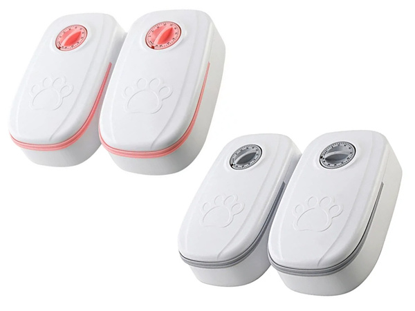 Double bowl for dog cat automatic food dispenser timer large