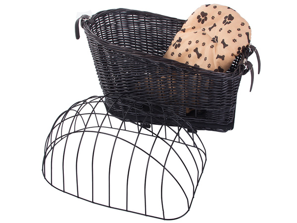 Veľký nosič košíka na bicykel tkaný košík na bicykel pre batožinu pre psa a mačku