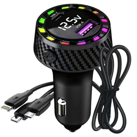 Car charger usb-c 14w and usb-a 15w for cigarette lighter socket fast