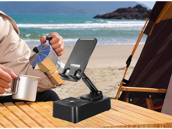Phone holder with bluetooth speaker tablet holder for desk