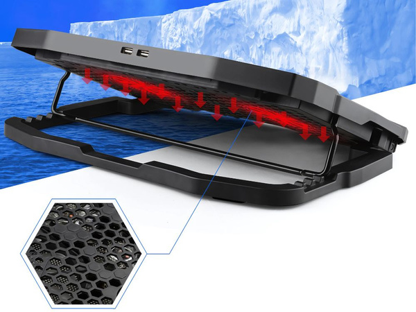 Podkładka podstawka chłodząca pod laptopa led regulowana z portem usb