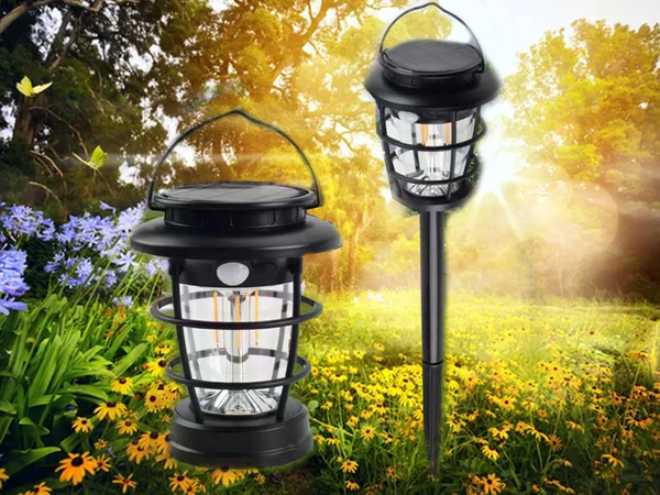 Lanterne de camping solaire lanterne de jardin led usb détecteur de mouvement au crépuscule