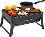 Cestovní gril přenosný skládací kufr na dřevěné uhlí kempování bbq