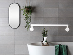 Wall-mounted bathroom towel rail adjustable holder