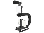 Vlogging kit grabación vídeo trípode micrófono soporte teléfono
