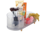 Cercueil organisateur de cosmétiques porte-brosses pour bijoux porte-brosses pivotant