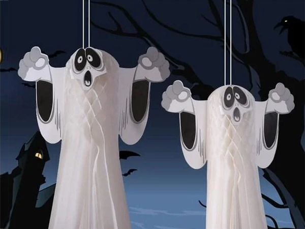Prívesok z papiera ducha halloween duch 3d skladaná papierová dekorácia