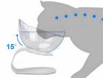 Double bowl for dog cat plastic bowls set for food water 2x400ml