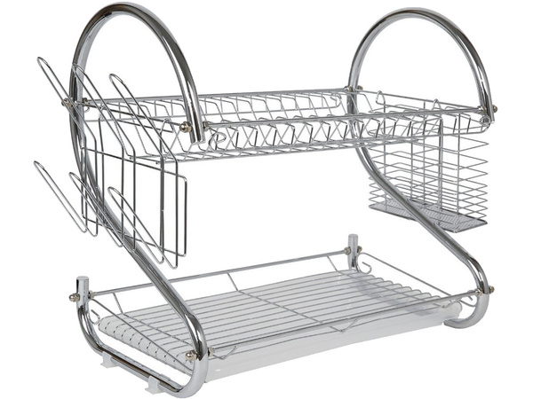 Double-decker stand-up dishwasher drainer