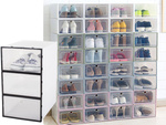 Shoebox organiser box container with flap cabinet