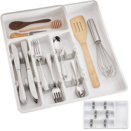 Cutlery drawer insert pull-out organiser