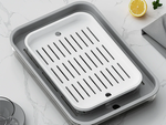 Two-layer kitchen tray drining rack for dishes vegetables fruit plastic
