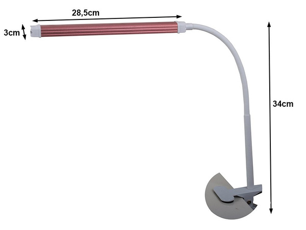 Lampe de bureau sans ombre avec clip cosmétique