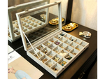 Boîte à bijoux organisateur présentoir daim