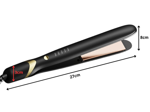 Plancha de pelo cerámica ajustable 2en1 riza y alisa el cabello 140-220°c
