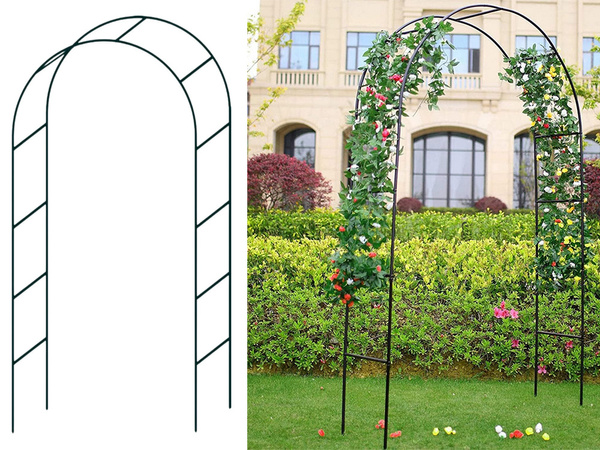 Pérgola de jardín soporte de flores para plantas trepadoras arco para rosas hiedra metal