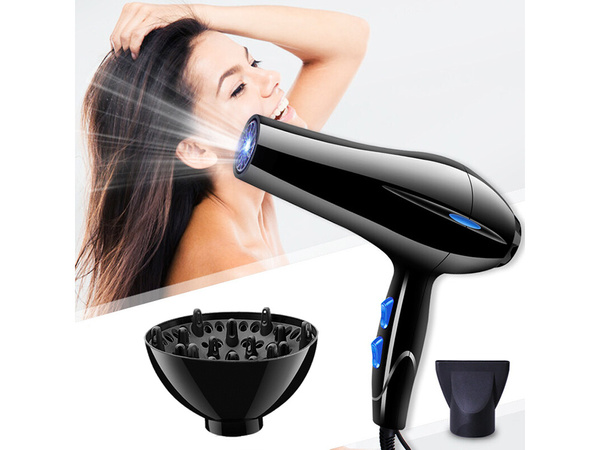 Hair dryer control ionisation diffuser