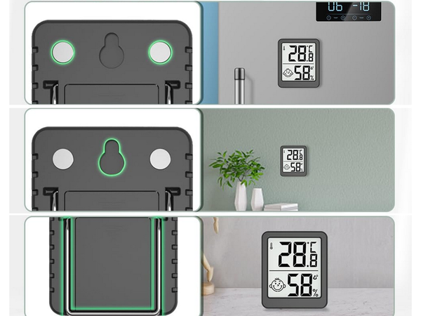 Digitális hőmérő mini időjárás állomás szobahidrométer elem mágneses mágnes