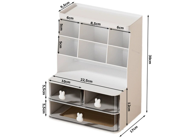 Szekrényszervező íróasztal-szervező polcok koszmetikumokhoz kis tárgyakhoz fiókok