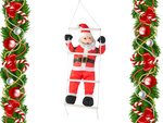 Santa claus ant kopėčių kalėdinė dekoracija balkonas terasa dekoracija 95 cm kaminas