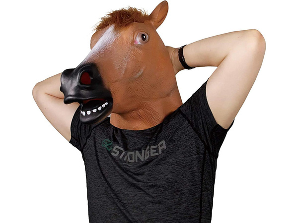 Masque tête de cheval cheval pour fête déguisement tête de cheval latex