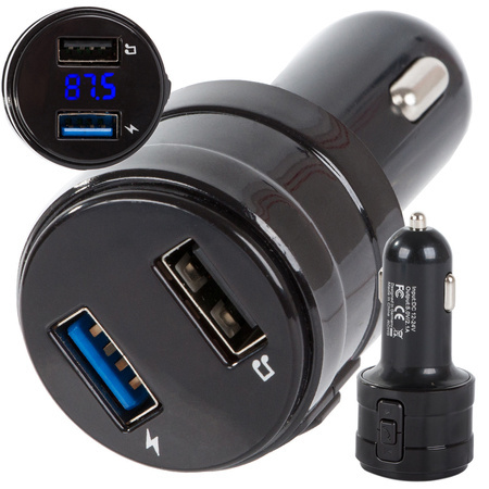 Chargeur fm transmitter mp3 bluetooth 2x usb audio car charger