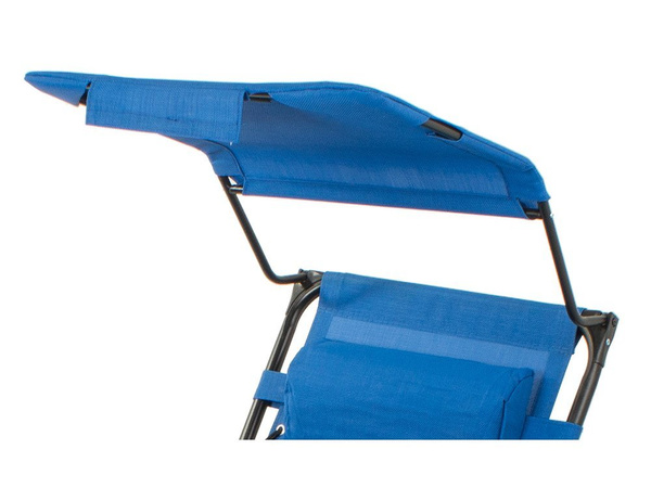 Leżak ogrodowy plażowy składany daszek gravity
