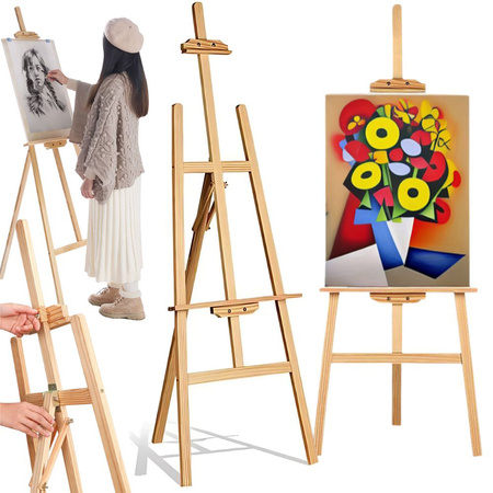 Grand chevalet de peinture en bois pour enfants et adultes