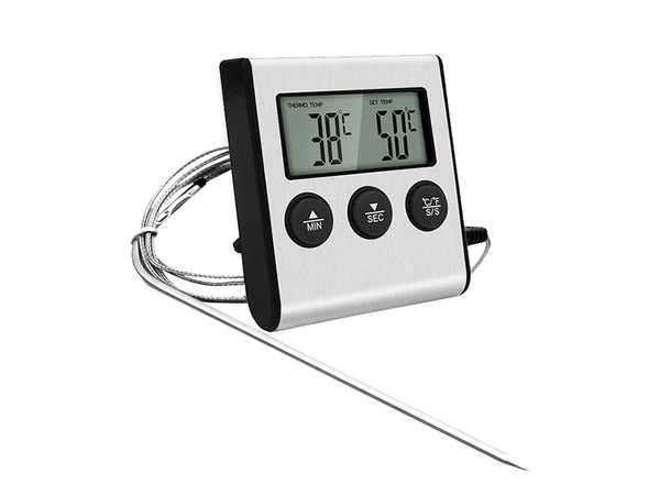 Thermomètre avec thermosonde pour la cuisson des viandes fumées