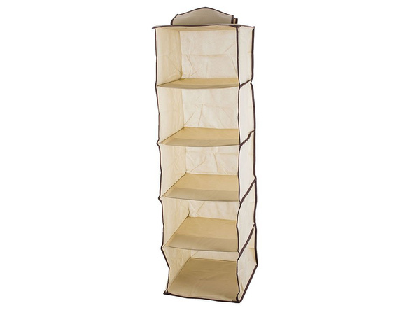 Závěsný organizér do skříně s 5 policemi 100 cm